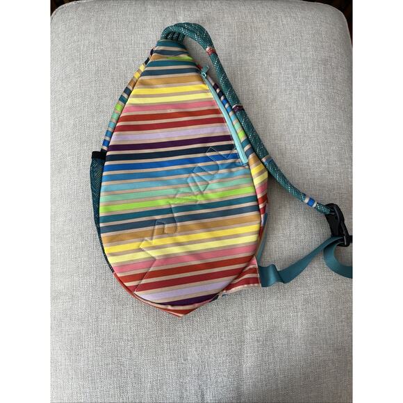KAVU Rope Sling Backpack Brand EUC Rainbow Stripes FAST SHIPPING Colorful - Picture 7 of 9